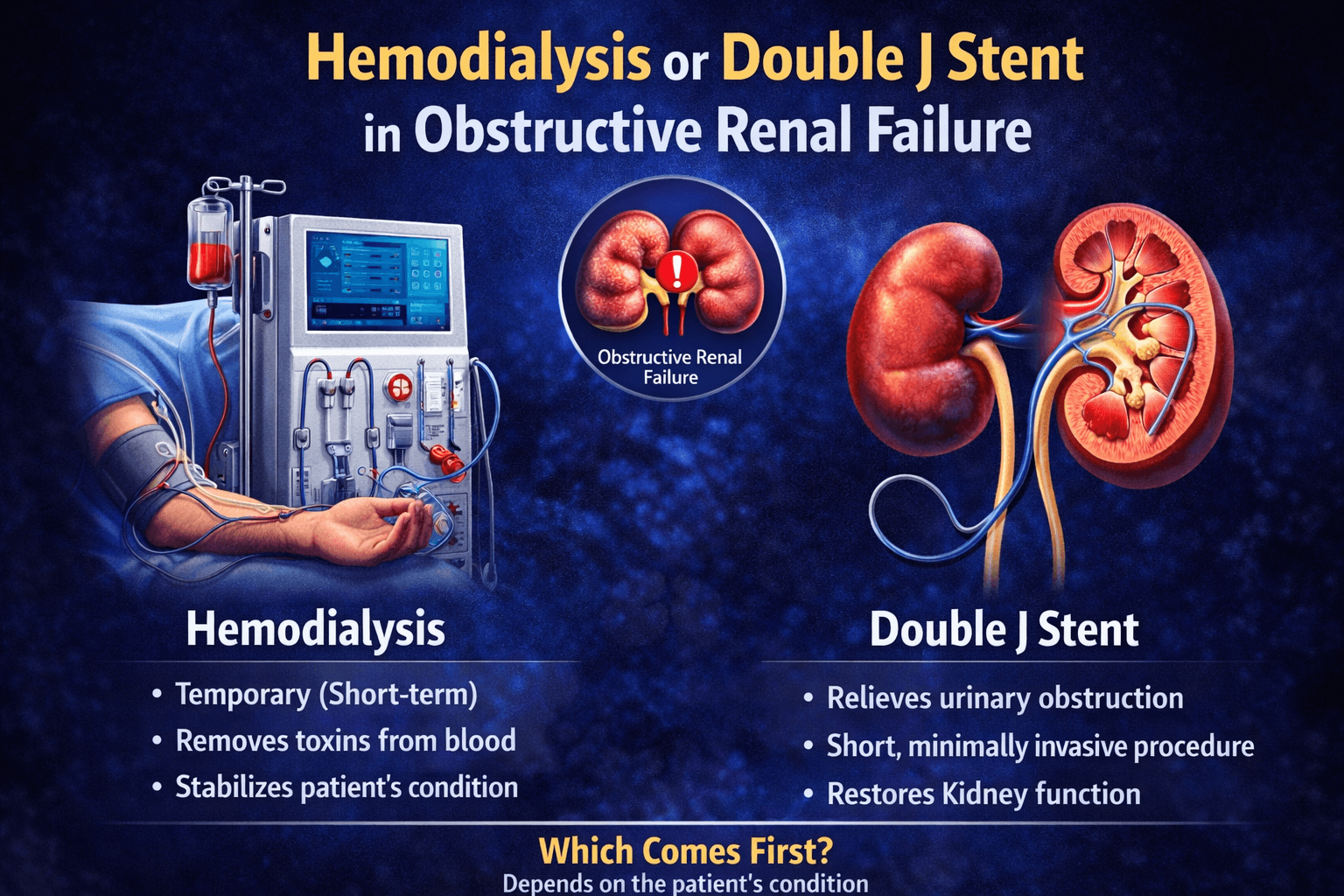 Hemodialysis and Double J Stent in Obstructive Renal Failure